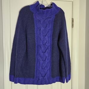 Boden Purple and Blue Cowl Neck Sweater